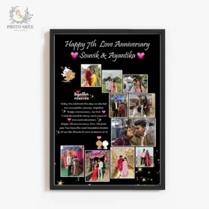 Half Moon Shape Anniversary Photo Frame